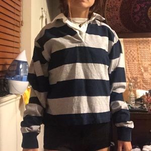 PACSUN striped long sleeve collar top